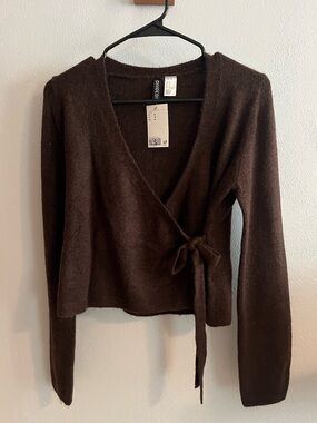 H&M Wrap-Front Brown Women's Sweater
